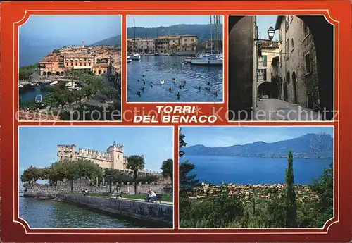 AK / Ansichtskarte Torri del Benaco Teilansichten Hafen Gasse Schloss Gardasee Kat. Lago di Garda 