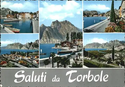 AK / Ansichtskarte Torbole Lago di Garda Hafen Uferstrasse Gardasee Alpen Kat. Italien