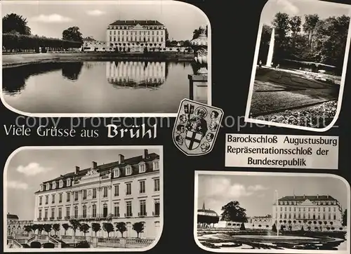 AK / Ansichtskarte Bruehl Rheinland Barockschloss Augustusburg Repraesentationsschloss der Bundesrepublik Wappen Kat. Bruehl