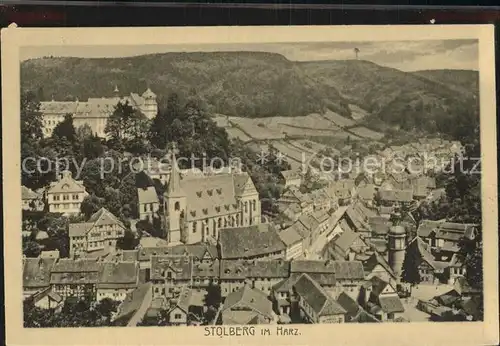 AK / Ansichtskarte Stolberg Harz Ortsansicht mit Kirche und Schloss Kat. Stolberg Harz