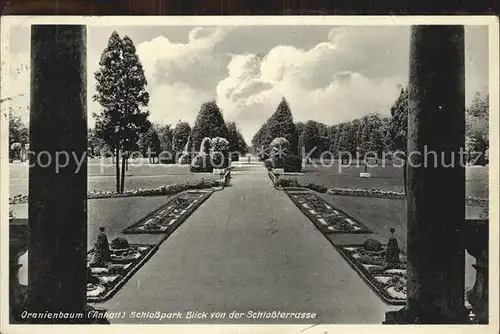 AK / Ansichtskarte Oranienbaum Schlosspark Blick von der Schlossterrasse Kat. Oranienbaum