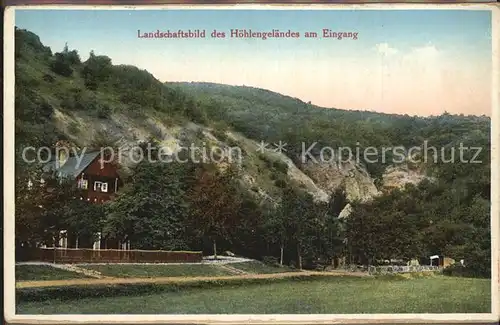 AK / Ansichtskarte Uftrungen Landschaftsbild des Hoehlengelaendes am Eingang Hoehle Heimkehle Kat. Uftrungen