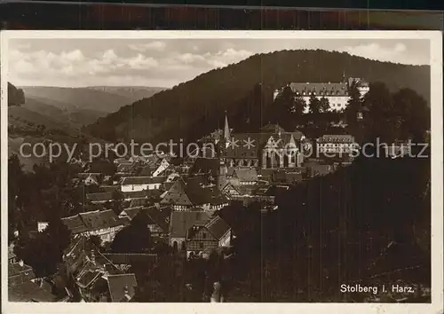 AK / Ansichtskarte Stolberg Harz Ortsansicht mit Kirche und Schloss Kat. Stolberg Harz