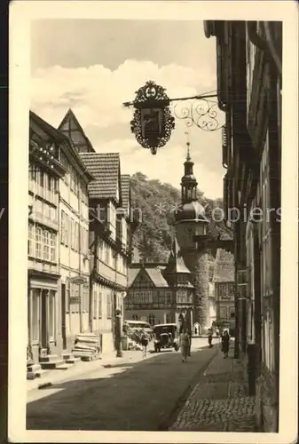 AK / Ansichtskarte Stolberg Harz Strassenpartie Schild Kirche Kat. Stolberg Harz