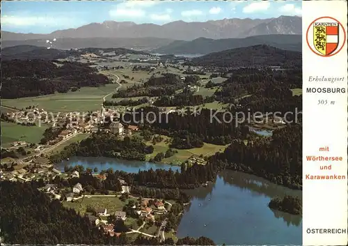 AK / Ansichtskarte Moosburg Kaernten mit Woerthersee Schloss und Karawanken Kat. Moosburg