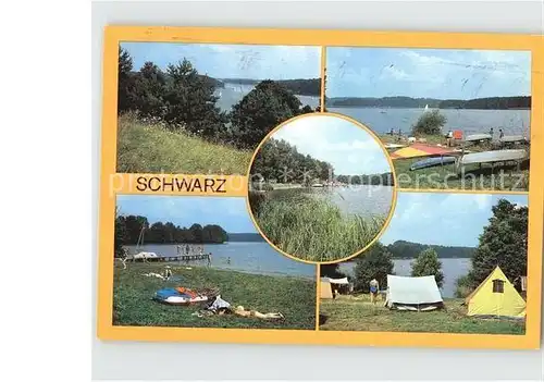 AK / Ansichtskarte Schwarz Neustrelitz Campingplatz Badestelle Schwarzer See Kat. Schwarz Neustrelitz