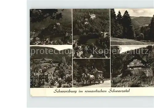 AK / Ansichtskarte Schwarzburg Thueringer Wald Panorama Schwarzatal Postkutsche Kat. Schwarzburg