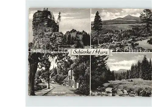 AK / Ansichtskarte Schierke Harz Feuersteinklippen Felsformationen Wurmberg Kalte Bode Unterschierke Kat. Schierke Brocken