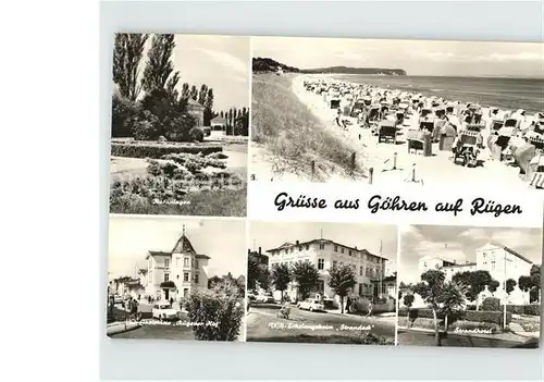 AK / Ansichtskarte Goehren Ruegen Kuranlage HO Gaststaette Ruegener Hof FDGB Erholungsheim Strandeck Strandhotel Strand Kat. Goehren Ostseebad Ruegen