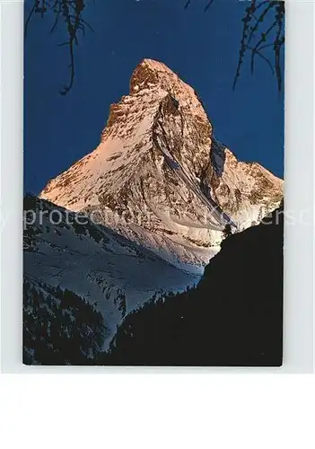 AK / Ansichtskarte Zermatt VS Sonnenaufgang am Matterhorn Mt Cervin Walliser Alpen Kat. Zermatt
