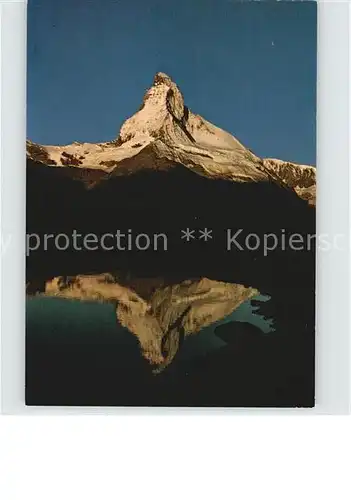 AK / Ansichtskarte Zermatt VS Grindjisee Sonnenaufgang am Matterhorn Walliser Alpen Walliser Alpen Kat. Zermatt