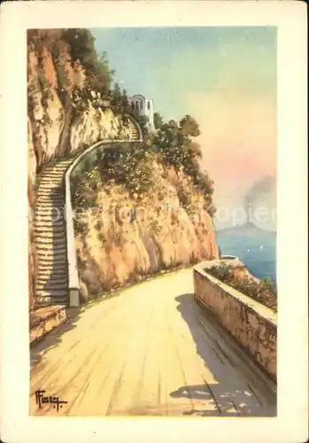 AK / Ansichtskarte Capri Strassenpartie Kuenstlerkarte Kat. Golfo di Napoli