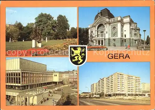 AK / Ansichtskarte Gera Park Opfer Faschismus Theater Haus Kultur Rudolf Breidscheid Strasse Kat. Gera