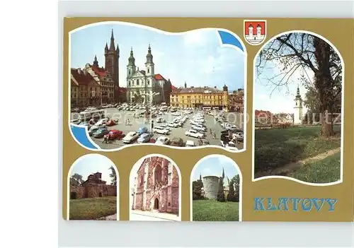 AK / Ansichtskarte Klatovy Friedensplatz Weisser Turm Stadtmauer Schloss Fassade Kirche Kat. Klatovy