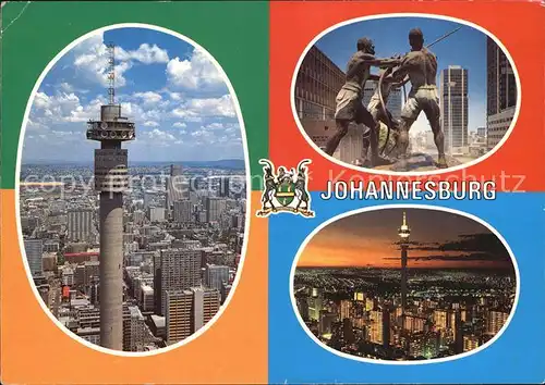 AK / Ansichtskarte Johannesburg Gauteng Fliegeraufnahme Gesamtansicht Funkturm Denkmal Kat. Johannesburg