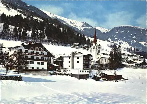 AK / Ansichtskarte Hippach im Zillertal mit Kirche und Gasthof Post Kat. Hippach