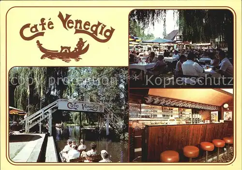 AK / Ansichtskarte Lehde Cafe Venedig Bar Gartenrestaurant Wasserstrasse Kat. Luebbenau Spreewald