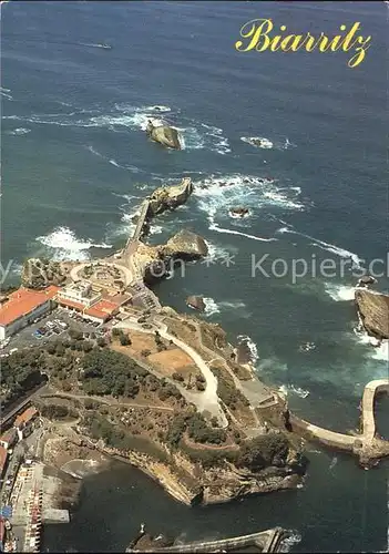 AK / Ansichtskarte Biarritz Pyrenees Atlantiques Plateau de l Atalaye Rocher de la Vierge vue aerienne Kat. Biarritz