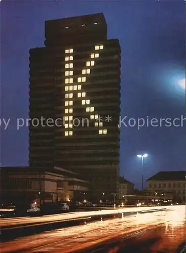 AK / Ansichtskarte Kaiserslautern Rathaus Hochhaus Nachtaufnahme Kat. Kaiserslautern