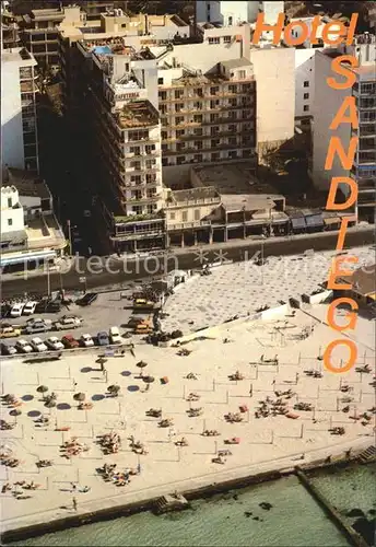 AK / Ansichtskarte El Arenal Mallorca Hotel Sandiego Strand Fliegeraufnahme Kat. S Arenal