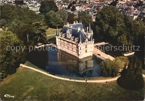 AK / Ansichtskarte Azay le Rideau Chateau vue aerienne Collection Les Chateaux de la Loire Schloss Kat. Azay le Rideau