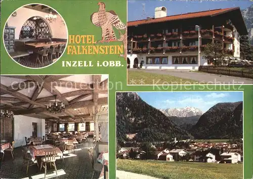 AK / Ansichtskarte Inzell Hotel Falkenstein Gastraum Ortsblick Kat. Inzell