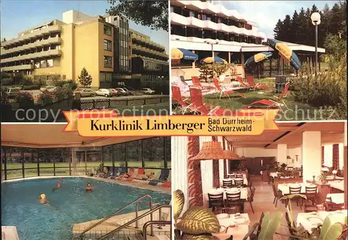 AK / Ansichtskarte Bad Duerrheim Kurklinik Limberger Garten Schwimmbad Speisesaal Kat. Bad Duerrheim