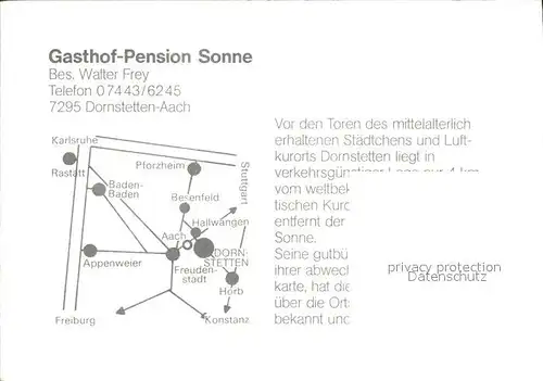 AK / Ansichtskarte Dornstetten Wuerttemberg Gasthof Pension Sonne Kat. Dornstetten