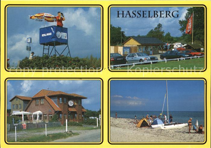 AK / Ansichtskarte Hasselberg Ostsee DLRG Wachturm Campingplatz