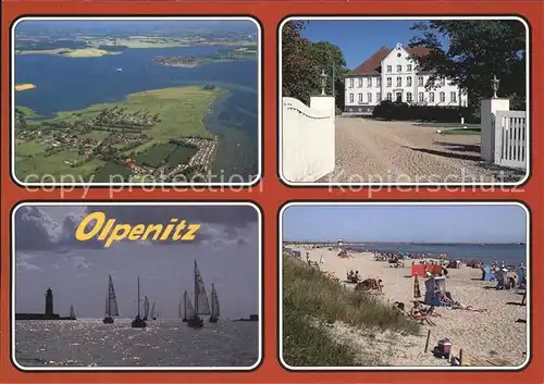 AK / Ansichtskarte Olpenitz Fliegeraufnahme Segeln Schloss Strand Kat. Kappeln Schlei