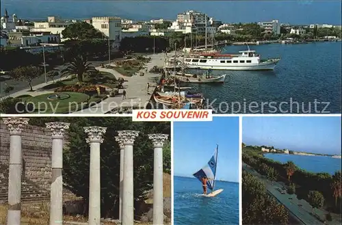 AK / Ansichtskarte Kos Cos Hafen Promenade Ruinen Kueste Windsurfen Kat. Kos