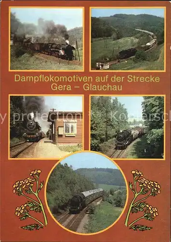 AK / Ansichtskarte Lokomotive Dampflokomotiven Strecke Gera Glauchau Kat. Eisenbahn