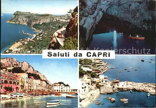 AK / Ansichtskarte Capri Panorama e strada per Anacapri Grotta Azzura Marina grande Marina piccola Kat. Golfo di Napoli