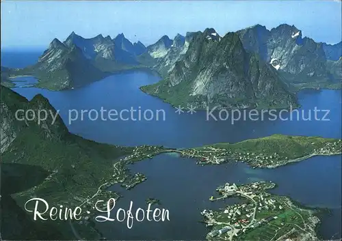 AK / Ansichtskarte Reine norwegen Fliegeraufnahme