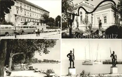 AK / Ansichtskarte Balatonfuered Hotel Denkmal Hafen Uferpromenade Plattensee Kat. Ungarn