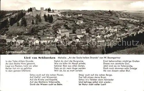 AK / Ansichtskarte Schoenecken Panorama Lied von Schoenecken "An der Saale hellem Strande" W. Baumgartner Kat. Schoenecken