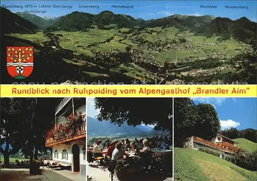 AK / Ansichtskarte Ruhpolding Rundblick vom Alpengasthof Brandler Alm Chiemgauer Alpen Kat. Ruhpolding