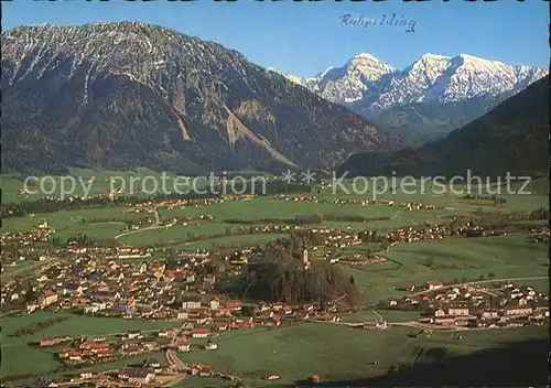 AK / Ansichtskarte Ruhpolding mit Rauschberg und Sonntagshorn Chiemgauer Alpen Fliegeraufnahme Kat. Ruhpolding