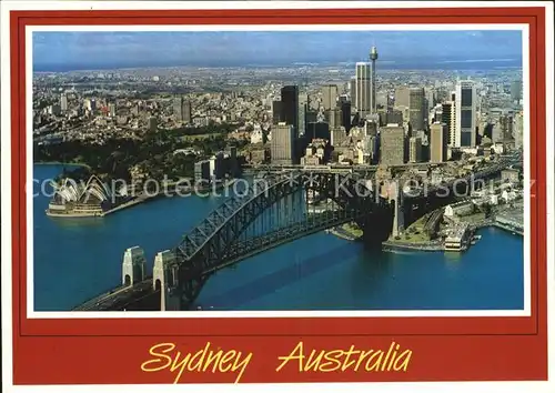 AK / Ansichtskarte Sydney New South Wales Harbour Bridge Opera House City Centre Sydney Tower aerial view Kat. Sydney