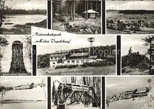 AK / Ansichtskarte Hoher Vogelsberg forellenteich Niddaquelle Bismarckturm Taufstein Berggasthaus Hoherodskopf Breungeshain Bilstein