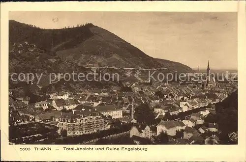 AK / Ansichtskarte Thann Haut Rhin Elsass Totalansicht und Ruine Engelsburg Kat. Thann