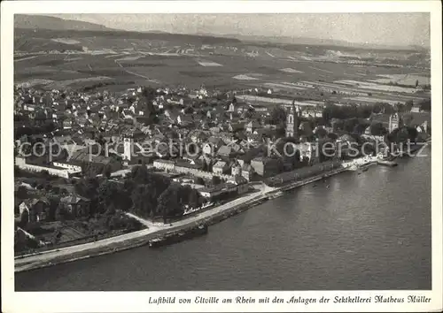 AK / Ansichtskarte Eltville Rhein Anlagen der Sektkellerei Matheus Mueller Fliegeraufnahme Kat. Eltville am Rhein