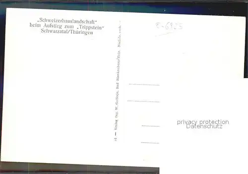 AK / Ansichtskarte Schwarzatal Schweizerhauslandschaft Aufstieg zum Trippstein Kat. Rudolstadt