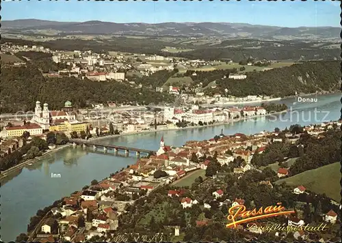 AK / Ansichtskarte Passau Dreifluessestadt Muendung Inn Ilz Donau Fliegeraufnahme Kat. Passau