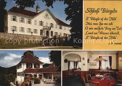 AK / Ansichtskarte Sitzenkirch Schloss Buergeln Kat. Kandern