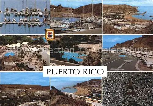 AK / Ansichtskarte Puerto Rico Gran Canaria Diversos aspectos Hafen Hotelanlage Swimming Pool Windsurfen Kat. Gran Canaria