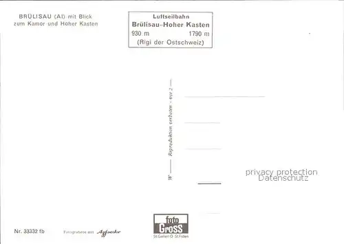 AK / Ansichtskarte Bruelisau mit blick zum Kamor und Hoher Kasten Kreuz Kat. Bruelisau