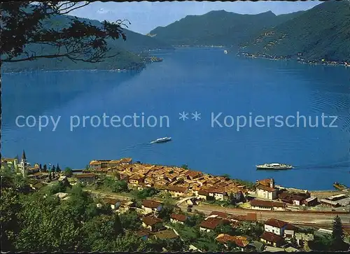 AK / Ansichtskarte Bissone Lago di Lugano Panorama Luganer See Alpen Kat. Bissone