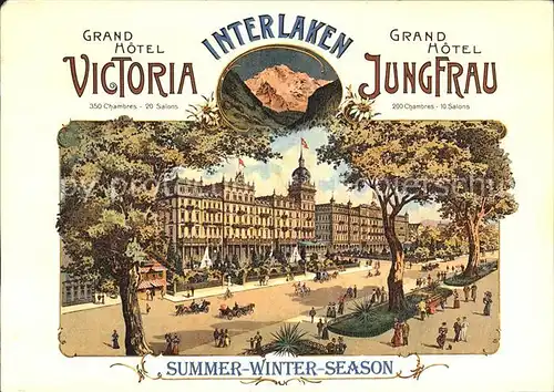 AK / Ansichtskarte Interlaken BE Grand Hotel Victoria Illustration Repro Kat. Interlaken