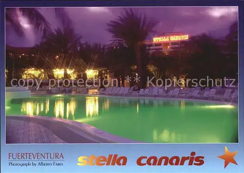 AK / Ansichtskarte Playa de Jandia Hotel Stella Canaris Swimming Pool Nachtaufnahme